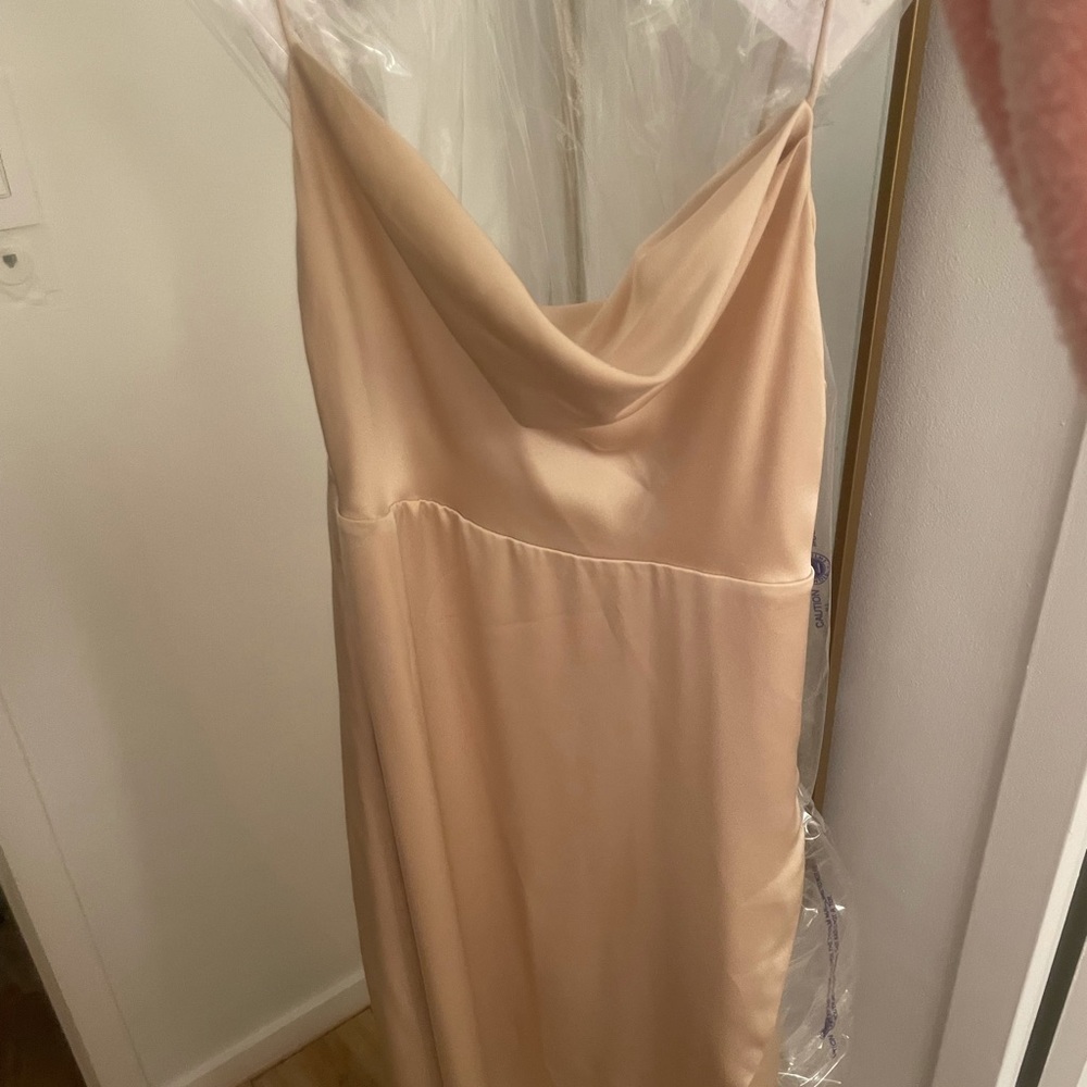 NWT Fame and Partners x Free People Rosabel Cowl Neck Silky Maxi Slip Dress - Picture 11 of 13